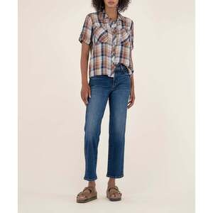 Kut from the Kloth Wynn Shirt Size X LARGEX LARGE / Camel/Navy